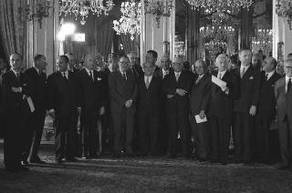 I Ministri del nuovo Gabinetto alla cerimonia di giuramento del III Governo Fanfani