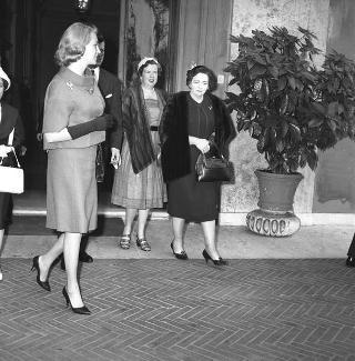 Edward Kennedy, fratello di John Fitzgerald Kennedy Presidente degli USA in visita di omaggio al  Presidente della Repubblica Giovanni Gronchi