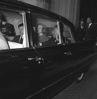 Edward Kennedy, fratello di John Fitzgerald Kennedy Presidente degli USA in visita di omaggio al  Presidente della Repubblica Giovanni Gronchi
