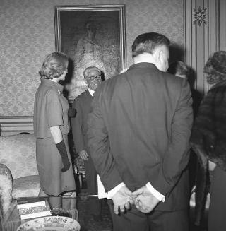 Edward Kennedy, fratello di John Fitzgerald Kennedy Presidente degli USA in visita di omaggio al  Presidente della Repubblica Giovanni Gronchi