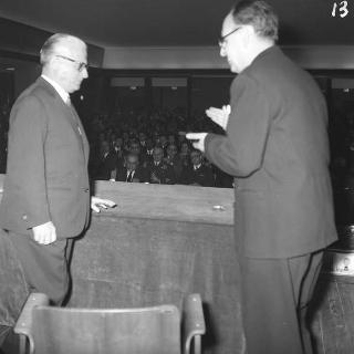 Il Presidente della Repubblica Giovanni Gronchi alla Casa dello studente per la chiusura dell' anno, CIVIS 1961