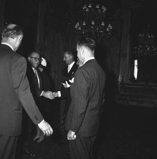Il Presidente della Repubblica Giovanni Gronchi riceve in visita ufficiale Sua Eccellenza Francisco J. Orlich Bolmarcich, Presidente eletto delle Repubblica di Costa Rica