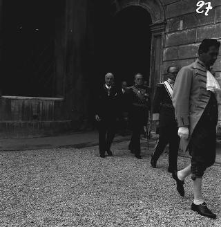 Visita ufficiale di Sua Altezza Eminentissima il Principe e gran Maestro del Sovrano Militare Ordine di Malta, per lo scambio di decorazioni, e visita del Presidente della Repubblica Antonio Segni nella sede dell'Ordine di Malta a Villa Malta