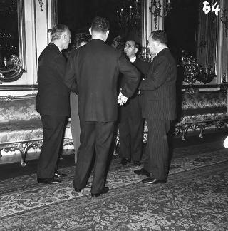 Auguri di Capodanno al Presidente della Repubblica Antonio Segni da parte delle alte cariche dello Stato