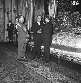 Auguri di Capodanno al Presidente della Repubblica Antonio Segni da parte delle alte cariche dello Stato