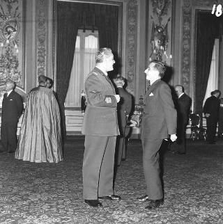 Auguri di Capodanno al Presidente della Repubblica Antonio Segni da parte delle alte cariche dello Stato