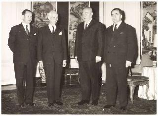 Incontro del Presidente della Repubblica Antonio Segni con Josef Cyraniewicz, primo Ministro di Polonia, con Marian Naszkowski, vice Ministro degli esteri, e Adam Willmann, ambasciatore di Polonia a Roma