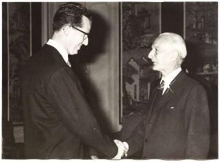 Il Presidente della Repubblica Antonio Segni con il Re Baldovino del Belgio