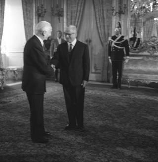 Ricevimento delle Alte Cariche dello Stato per gli auguri di Natale e di Capodanno al Presidente della Repubblica Antonio Segni