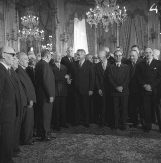 Ricevimento delle Alte Cariche dello Stato per gli auguri di Natale e di Capodanno al Presidente della Repubblica Antonio Segni