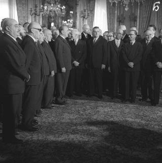 Ricevimento delle Alte Cariche dello Stato per gli auguri di Natale e di Capodanno al Presidente della Repubblica Antonio Segni