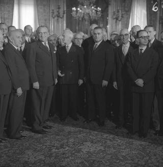 Ricevimento delle Alte Cariche dello Stato per gli auguri di Natale e di Capodanno al Presidente della Repubblica Antonio Segni