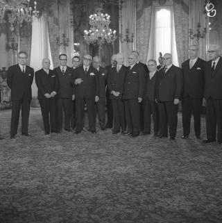 Ricevimento delle Alte Cariche dello Stato per gli auguri di Natale e di Capodanno al Presidente della Repubblica Antonio Segni
