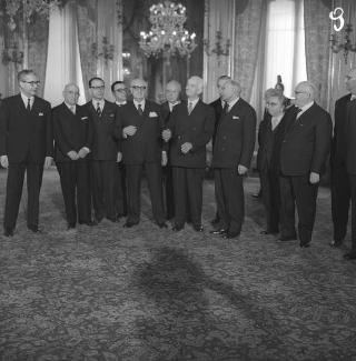 Ricevimento delle Alte Cariche dello Stato per gli auguri di Natale e di Capodanno al Presidente della Repubblica Antonio Segni