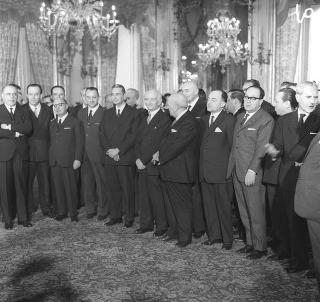 Ricevimento delle Alte Cariche dello Stato per gli auguri di Natale e di Capodanno al Presidente della Repubblica Antonio Segni