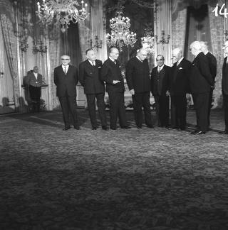 Ricevimento delle Alte Cariche dello Stato per gli auguri di Natale e di Capodanno al Presidente della Repubblica Antonio Segni