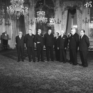 Ricevimento delle Alte Cariche dello Stato per gli auguri di Natale e di Capodanno al Presidente della Repubblica Antonio Segni