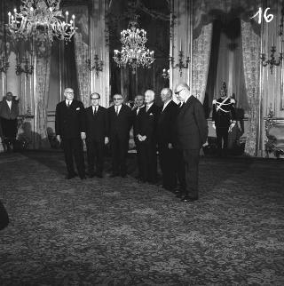 Ricevimento delle Alte Cariche dello Stato per gli auguri di Natale e di Capodanno al Presidente della Repubblica Antonio Segni