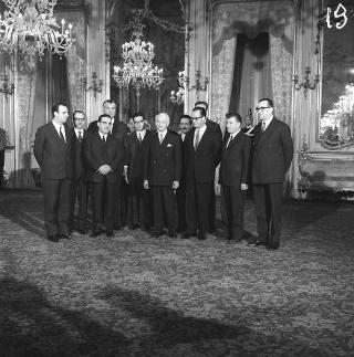 Ricevimento delle Alte Cariche dello Stato per gli auguri di Natale e di Capodanno al Presidente della Repubblica Antonio Segni