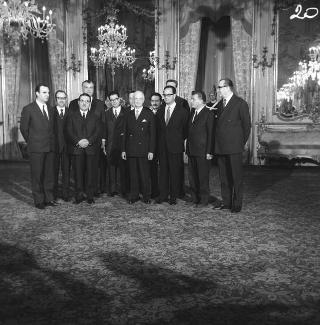 Ricevimento delle Alte Cariche dello Stato per gli auguri di Natale e di Capodanno al Presidente della Repubblica Antonio Segni