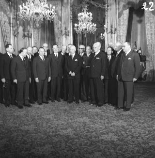 Ricevimento delle Alte Cariche dello Stato per gli auguri di Natale e di Capodanno al Presidente della Repubblica Antonio Segni