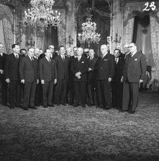 Ricevimento delle Alte Cariche dello Stato per gli auguri di Natale e di Capodanno al Presidente della Repubblica Antonio Segni