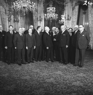 Ricevimento delle Alte Cariche dello Stato per gli auguri di Natale e di Capodanno al Presidente della Repubblica Antonio Segni