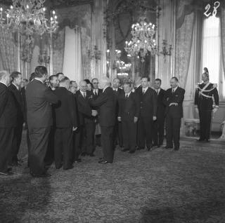 Ricevimento delle Alte Cariche dello Stato per gli auguri di Natale e di Capodanno al Presidente della Repubblica Antonio Segni