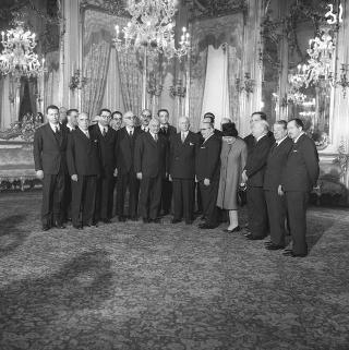 Ricevimento delle Alte Cariche dello Stato per gli auguri di Natale e di Capodanno al Presidente della Repubblica Antonio Segni