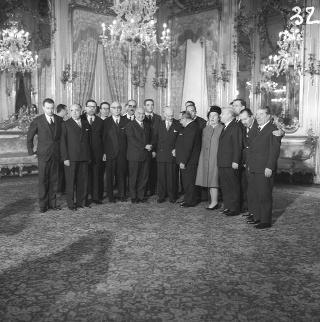Ricevimento delle Alte Cariche dello Stato per gli auguri di Natale e di Capodanno al Presidente della Repubblica Antonio Segni