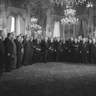 Ricevimento delle Alte Cariche dello Stato per gli auguri di Natale e di Capodanno al Presidente della Repubblica Antonio Segni