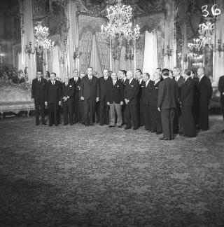 Ricevimento delle Alte Cariche dello Stato per gli auguri di Natale e di Capodanno al Presidente della Repubblica Antonio Segni