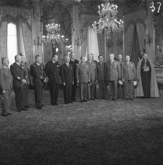 Ricevimento delle Alte Cariche dello Stato per gli auguri di Natale e di Capodanno al Presidente della Repubblica Antonio Segni