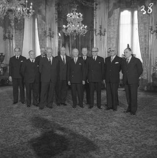 Ricevimento delle Alte Cariche dello Stato per gli auguri di Natale e di Capodanno al Presidente della Repubblica Antonio Segni