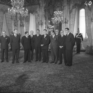 Ricevimento delle Alte Cariche dello Stato per gli auguri di Natale e di Capodanno al Presidente della Repubblica Antonio Segni