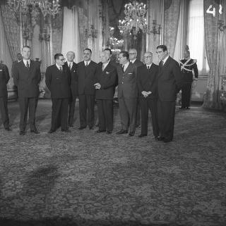 Ricevimento delle Alte Cariche dello Stato per gli auguri di Natale e di Capodanno al Presidente della Repubblica Antonio Segni