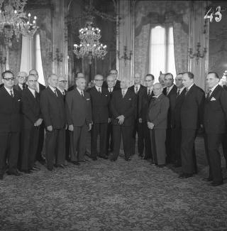 Ricevimento delle Alte Cariche dello Stato per gli auguri di Natale e di Capodanno al Presidente della Repubblica Antonio Segni