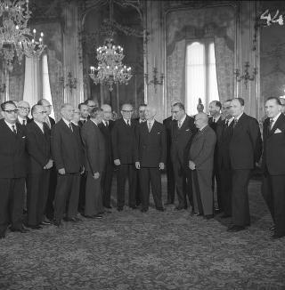 Ricevimento delle Alte Cariche dello Stato per gli auguri di Natale e di Capodanno al Presidente della Repubblica Antonio Segni