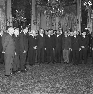 Ricevimento delle Alte Cariche dello Stato per gli auguri di Natale e di Capodanno al Presidente della Repubblica Antonio Segni