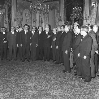 Ricevimento delle Alte Cariche dello Stato per gli auguri di Natale e di Capodanno al Presidente della Repubblica Antonio Segni