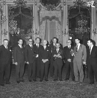 Ricevimento delle Alte Cariche dello Stato per gli auguri di Natale e di Capodanno al Presidente della Repubblica Antonio Segni