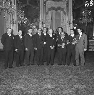 Ricevimento delle Alte Cariche dello Stato per gli auguri di Natale e di Capodanno al Presidente della Repubblica Antonio Segni