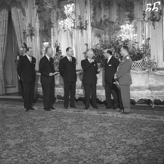 Ricevimento delle Alte Cariche dello Stato per gli auguri di Natale e di Capodanno al Presidente della Repubblica Antonio Segni