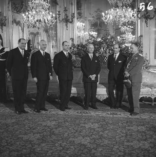 Ricevimento delle Alte Cariche dello Stato per gli auguri di Natale e di Capodanno al Presidente della Repubblica Antonio Segni