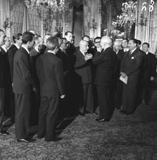 Ricevimento delle Alte Cariche dello Stato per gli auguri di Natale e di Capodanno al Presidente della Repubblica Antonio Segni
