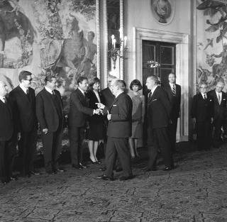 Il Presidente della Repubblica Antonio Segni durante la cerimonia del David di Donatello