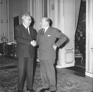 Il Presidente della Repubblica Giuseppe Saragat con il Senatore Cesare Merzagora, Presidente del Senato