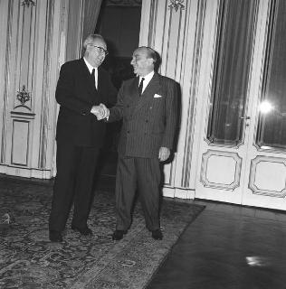 Il Presidente della Repubblica Giuseppe Saragat con il Senatore Cesare Merzagora, Presidente del Senato