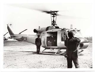 Il Presidente della Repubblica Giuseppe Saragat accompagnato dall'on. Giulio Andreotti partecipa all'esercitazione aerea "Luce 1965",  Rivolto-Maniago (Udine)