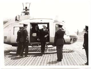 Il Presidente della Repubblica Giuseppe Saragat accompagnato dall'on. Giulio Andreotti partecipa all'esercitazione aerea "Luce 1965",  Rivolto-Maniago (Udine)